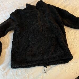 No Boundaries Black Fleece Sweatshirt with Quarter-Zip